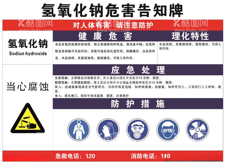 编号：32290212021323299072【酷图网】源文件下载-氢氧化钠危害告知牌