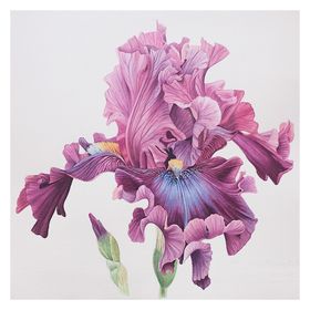 现代简约黑白立体手绘花卉装饰画