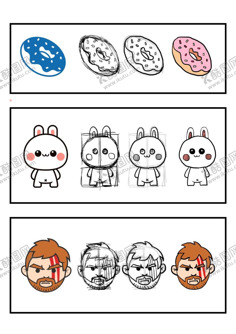 编号：66929605180019575782【酷图网】源文件下载-卡通形象绘画步骤图