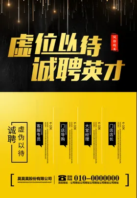 招聘海报夜场会精英