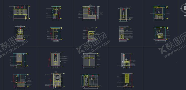 编号：99043501131807533414【酷图网】源文件下载-玄关图集cad