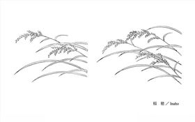 线描稻穗