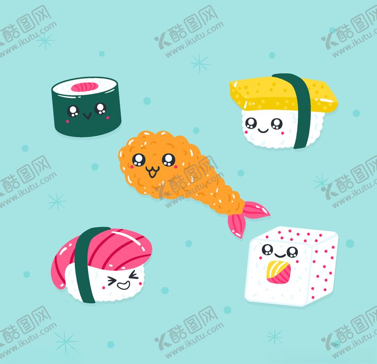 编号：46214709110651402396【酷图网】源文件下载-可爱寿司