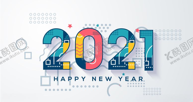 编号：91464809140732349715【酷图网】源文件下载-AI矢量2021新年艺术字