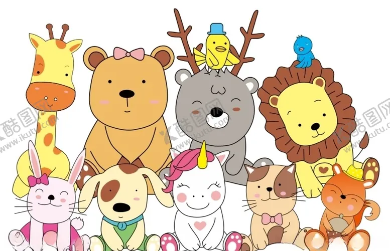 编号：71105109292344573037【酷图网】源文件下载-动物合影1HAPPY动物-上