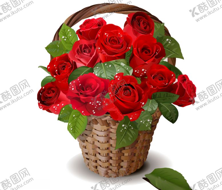 编号：57088709260609503025【酷图网】源文件下载-篮子玫瑰花