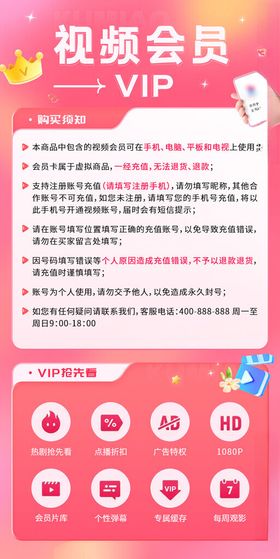 视频VIP会员详情长图