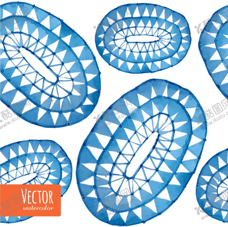 编号：64416409212145554678【酷图网】源文件下载-小清新蓝色水彩图案
