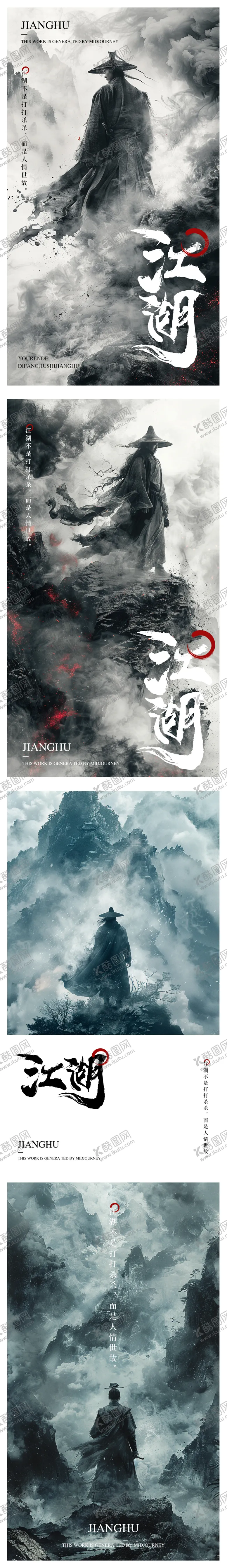 编号：90346612031713394033【酷图网】源文件下载-国风江湖造势宣传系列海报