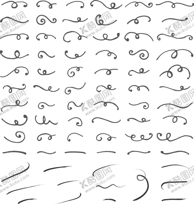 编号：80347410212326518669【酷图网】源文件下载-书法艺术曲线笔刷