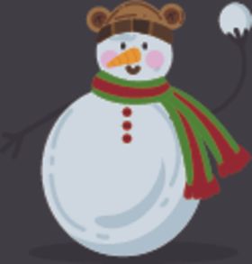 雪人狐狸小孩彩球素材