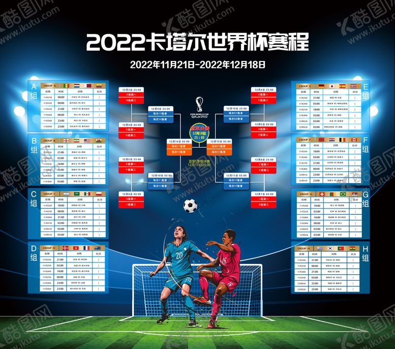 编号：35708711160332373676【酷图网】源文件下载-2022卡塔尔世界杯足球赛事海报展板