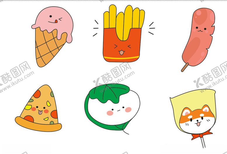 编号：31725302192342156177【酷图网】源文件下载-快餐食品失量图