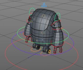 c4d模型带骨骼绑定机器人