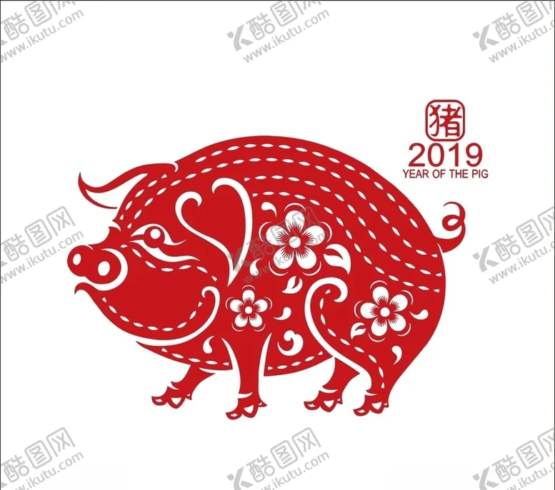 编号：93925306270957404926【酷图网】源文件下载-剪纸猪