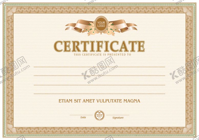 编号：76006009300327502542【酷图网】源文件下载-证书模板