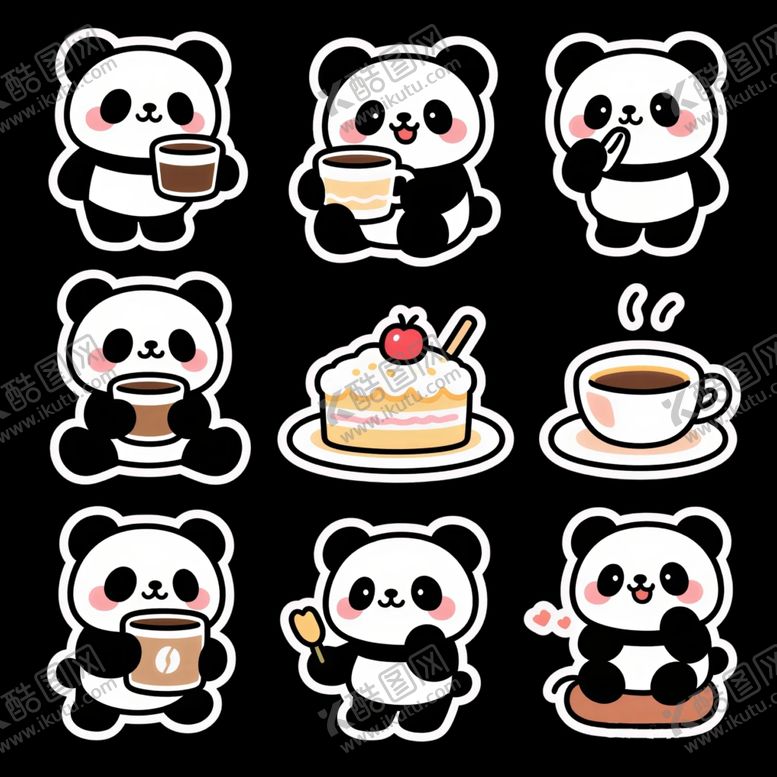 编号：21694204031709267462【酷图网】源文件下载-熊猫贴纸