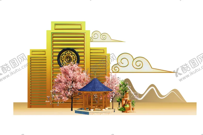 编号：88608502010939275858【酷图网】源文件下载-金色城市剪影素材图片 