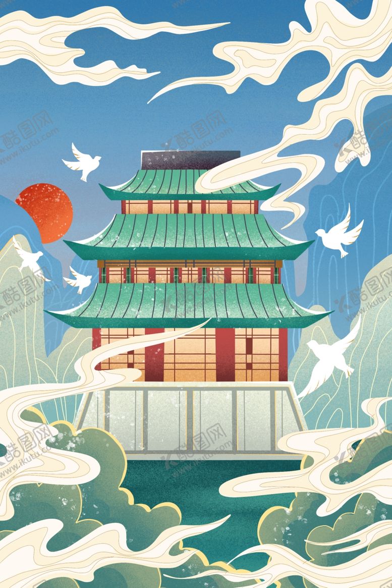 编号：30701512080608292449【酷图网】源文件下载-国潮古建筑