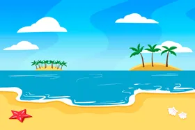 夏日沙滩背景风海报度假海报