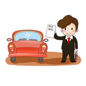 车险活动汽车卡通合成素材