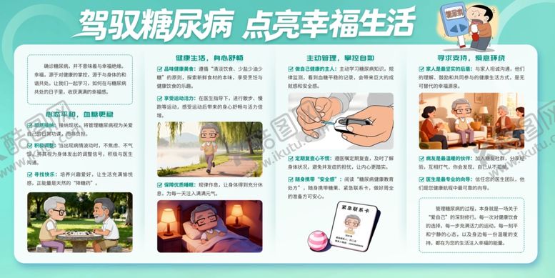 编号：56903504141751369468【酷图网】源文件下载-驾驭糖尿病点亮幸福生活展板