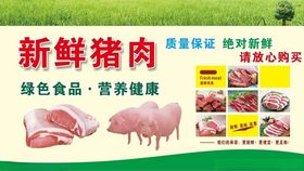 猪肉展板鲜肉板卖肉海报