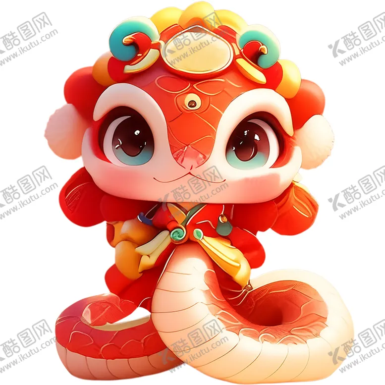 编号：20303302070028087027【酷图网】源文件下载-3D卡通可爱蛇2025
