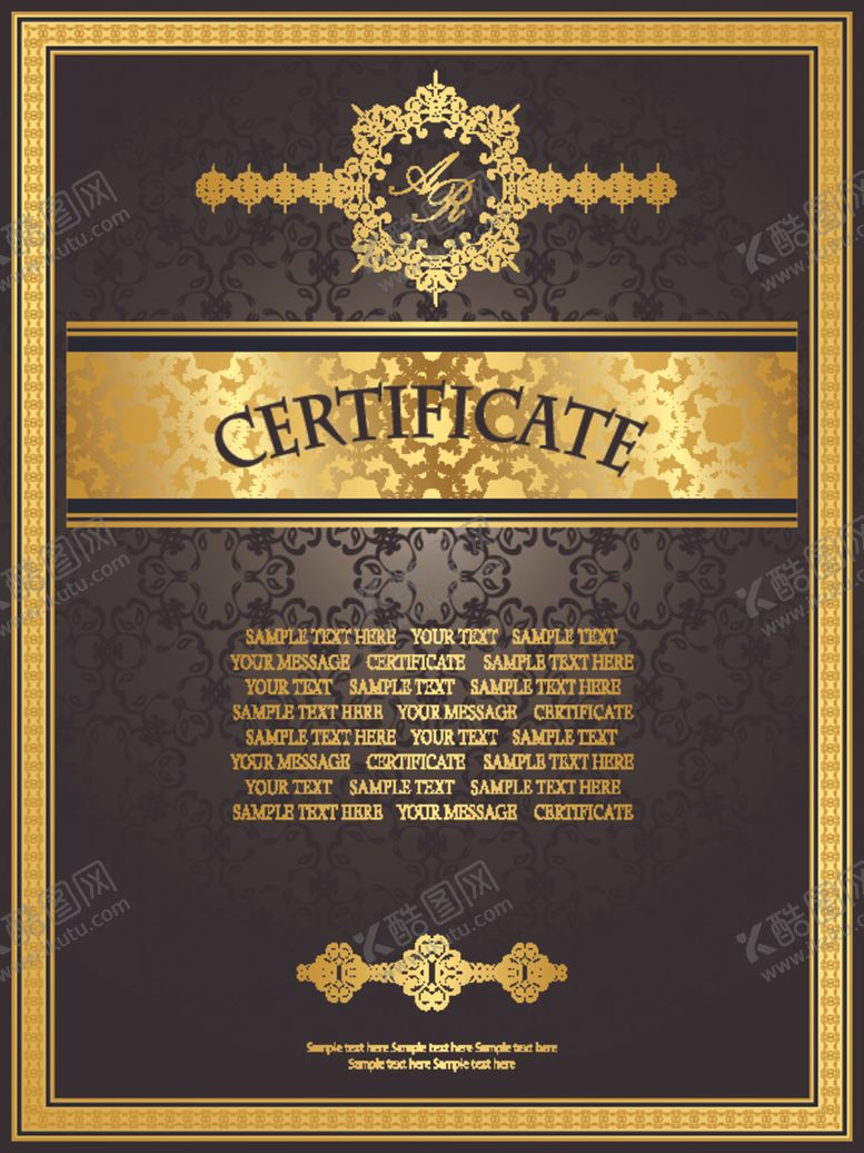 编号：71411510060004206487【酷图网】源文件下载-竖版证书防伪花纹欧式边框奖状