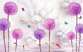 雏菊紫色蒲公英