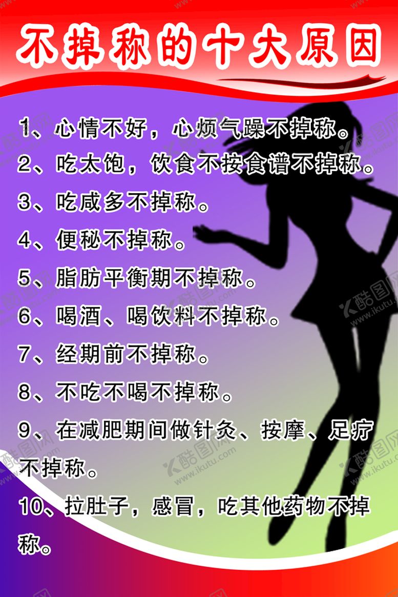 编号：92714609140824591045【酷图网】源文件下载-不掉称的十大原因展板