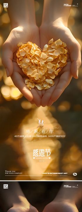 感恩节爱心系列海报