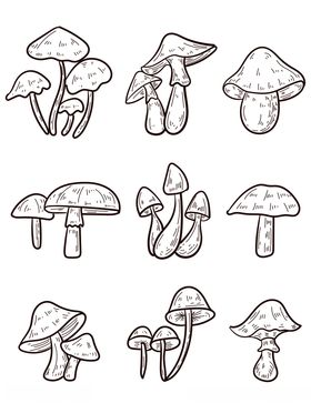 卡通蘑菇矢量图