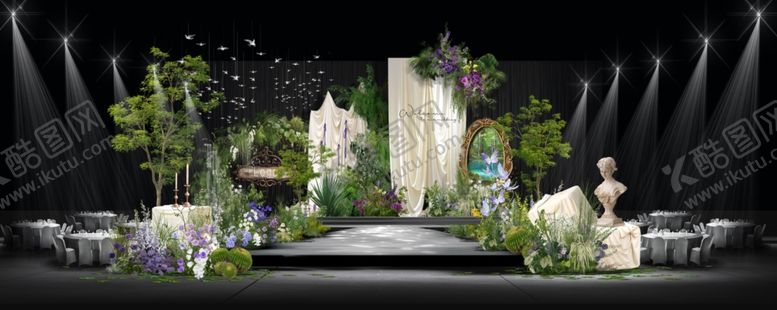 编号：35033111021003033481【酷图网】源文件下载-白绿婚礼效果图