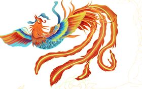 国潮凤凰插画
