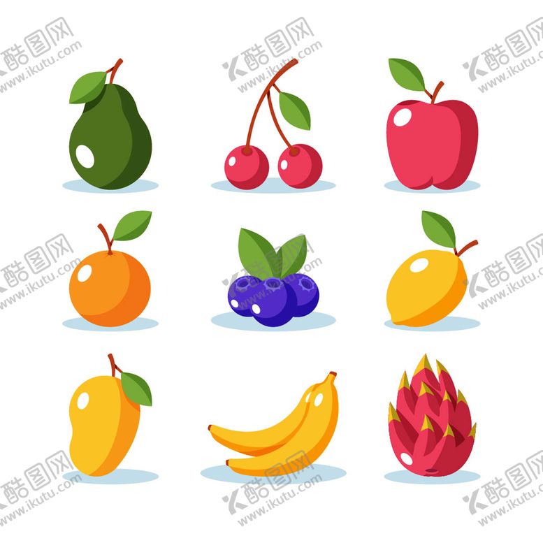 编号：06572309161529560249【酷图网】源文件下载-各种手绘水果