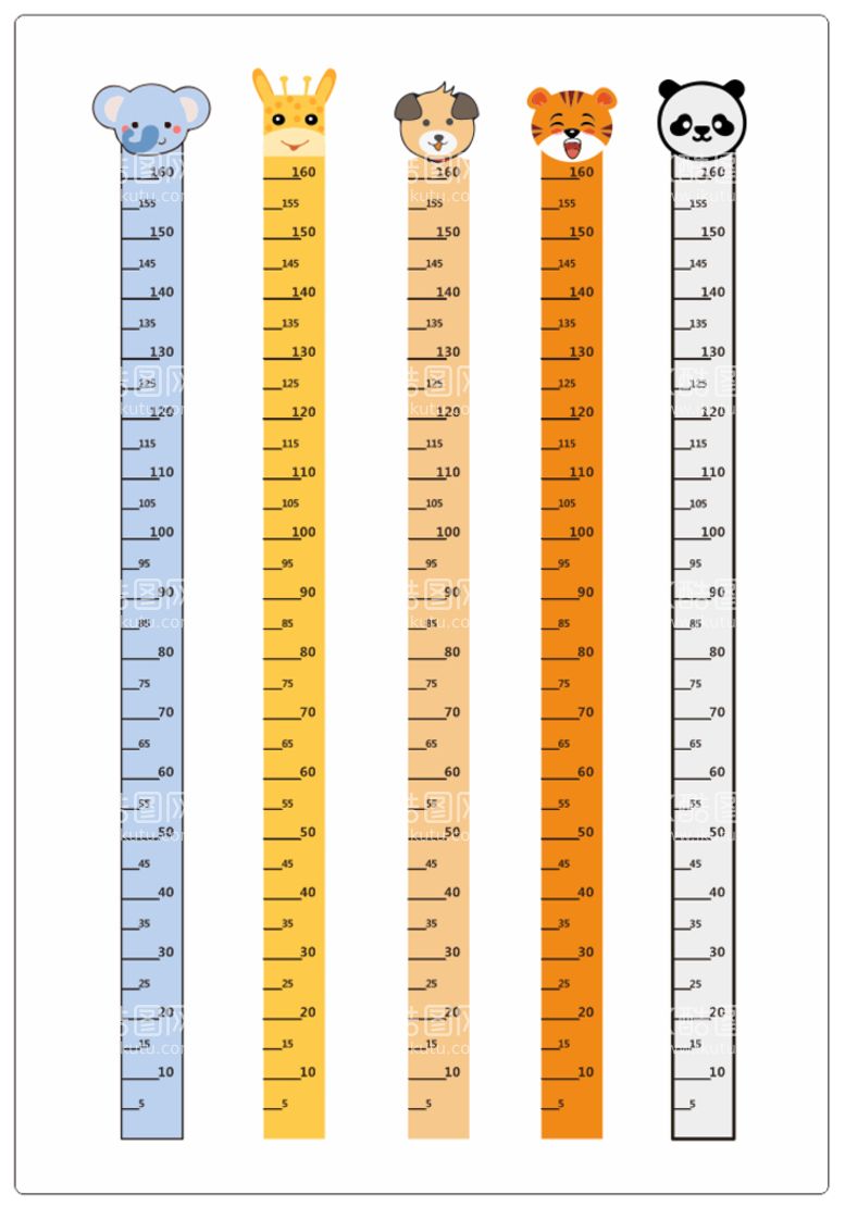 编号：25724010211537341714【酷图网】源文件下载-卡通可爱测量身高标尺