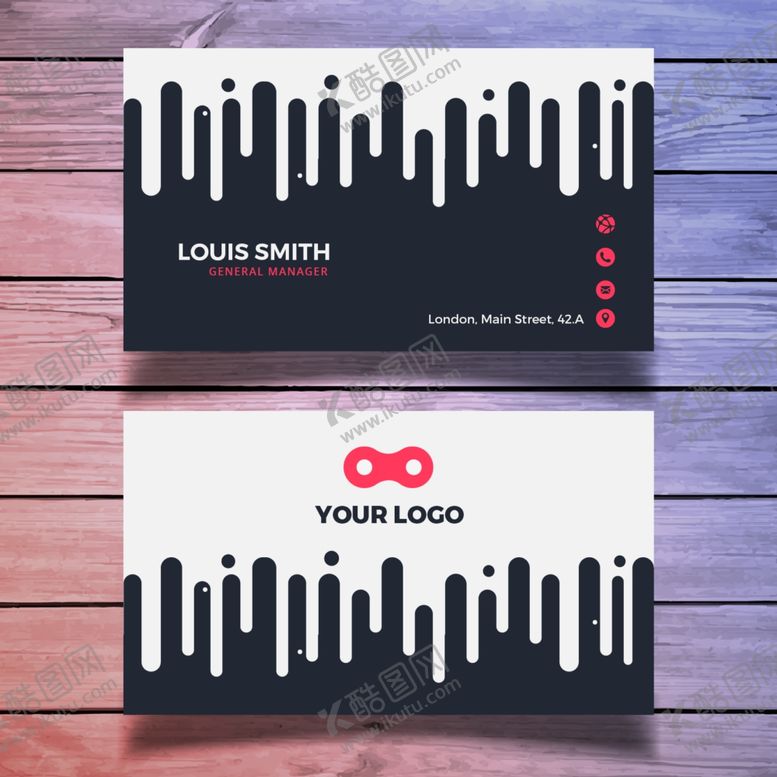 编号：72876509242208004894【酷图网】源文件下载-黑白创意名片