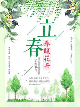 淡雅立春海报