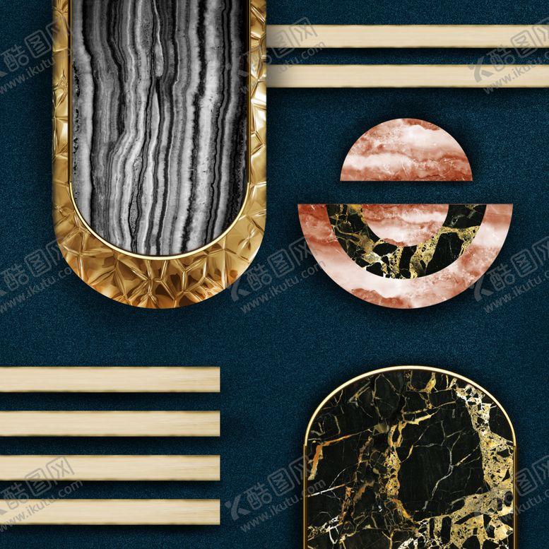 编号：31869811010001164896【酷图网】源文件下载-几何色块海天蓝创意装饰画