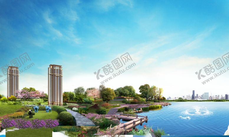 编号：98553509280243178080【酷图网】源文件下载-地产湖景
