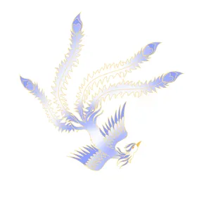 国潮凤凰图案卡通手绘插画
