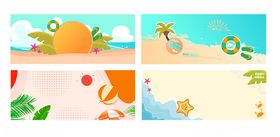 夏日海滩卡通背景
