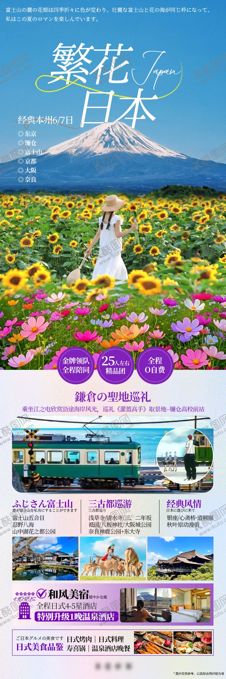 编号：94198106151940202640【酷图网】源文件下载-日本本州富士山花海海报