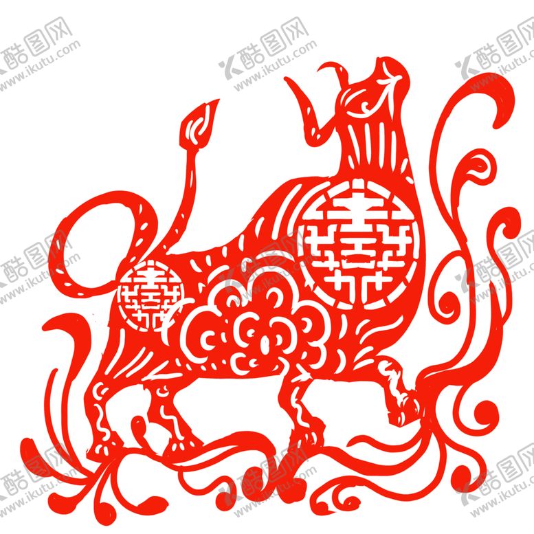 编号：93949303292214127320【酷图网】源文件下载-剪纸牛