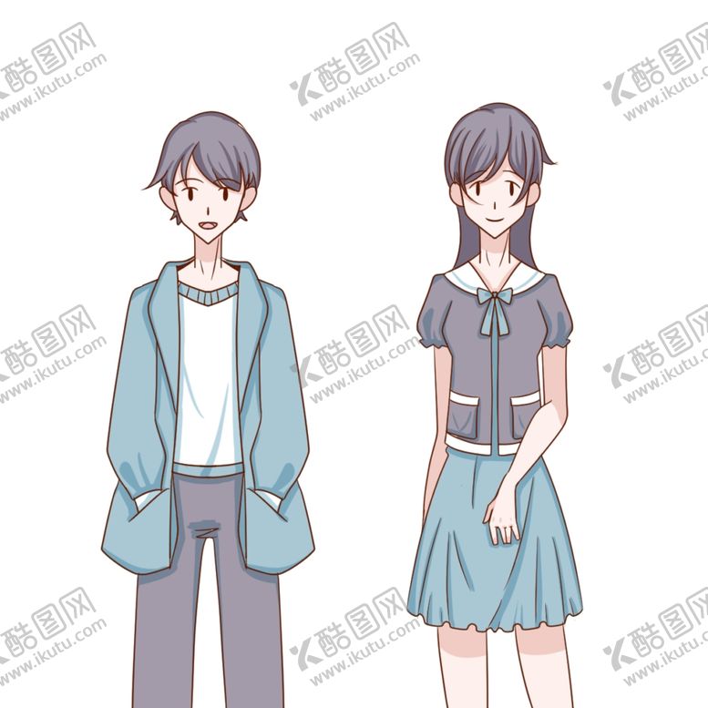 编号：17116107062001442867【酷图网】源文件下载-动漫人物男女插画