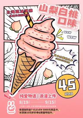 冰淇淋冷饮店广告展板展架广告