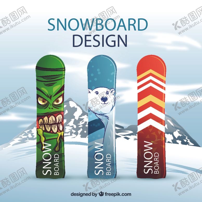 编号：69750309170937251476【酷图网】源文件下载-滑雪板矢量