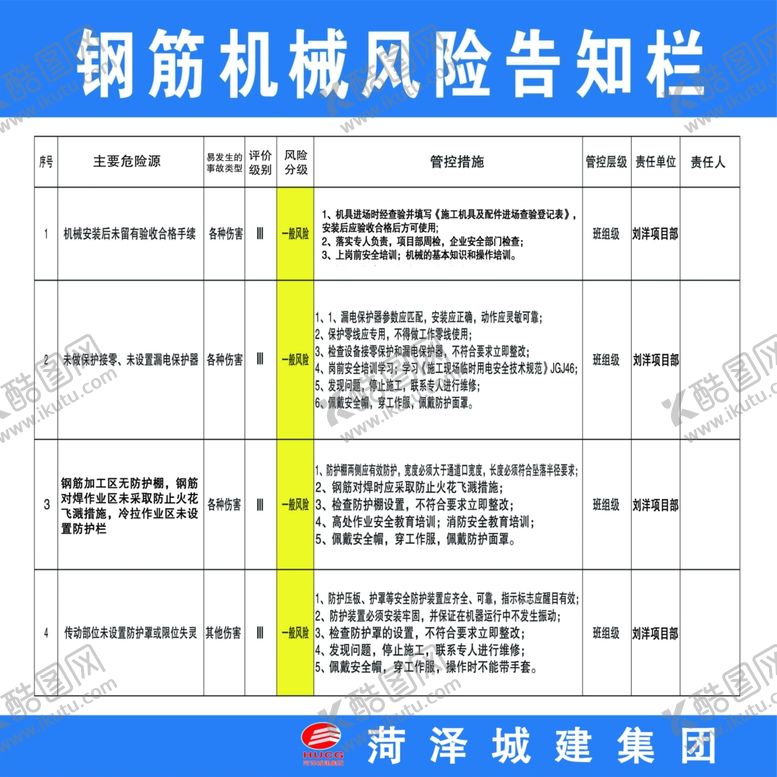编号：28238507031642166421【酷图网】源文件下载-钢筋风险告知栏