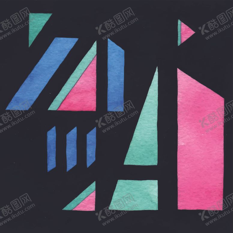 编号：19391505120736419424【酷图网】源文件下载-抽象水彩涂鸦装饰画